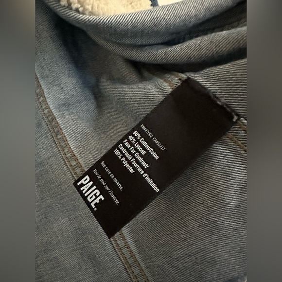 PAIGE Tori Sherpa-Trimmed Denim Jacket - Picture 8 of 8